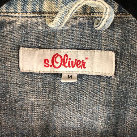 S Oliver Womens Denim Jacket Vintage Retro Trucker Medium Wash Cotton M - Picture 3 of 4